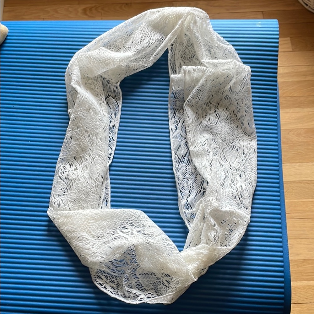 Elegant White Lace Infinity Scarf